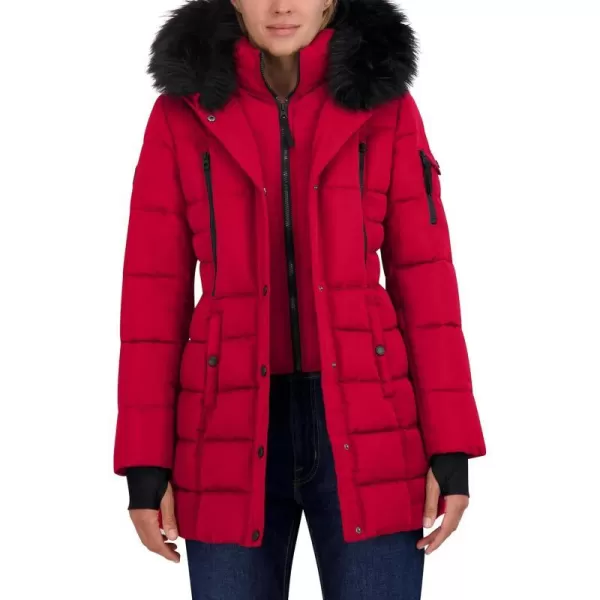 Nautica Womens 34 Heavyweight Mist Puffer JacketNautica Red