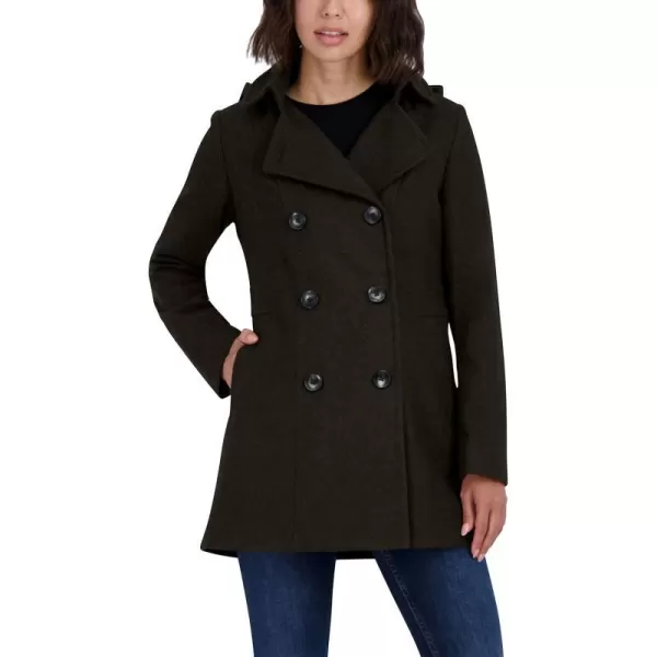 Nautica Womens 34 Hooded Peacoat OuterwearMilitary Green