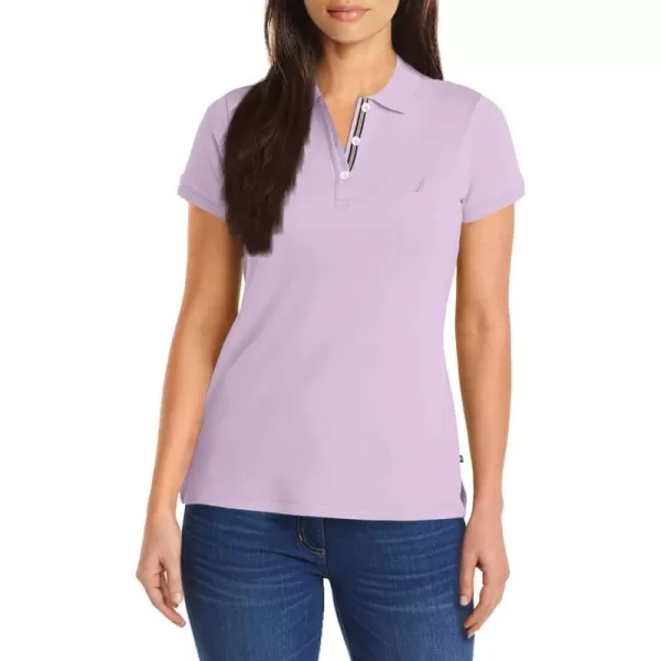 Nautica Womens 3Button Short Sleeve Breathable 100 Cotton Polo ShirtLavendula