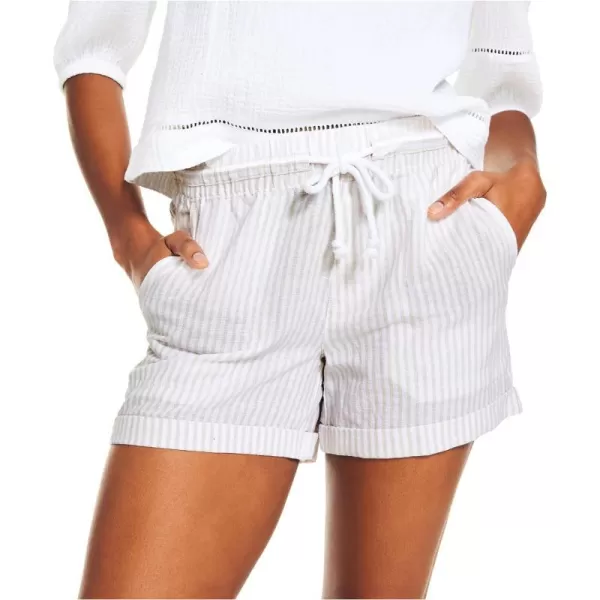 Nautica Womens 45 Sustainably Crafted Linen Striped ShortSummer Rain