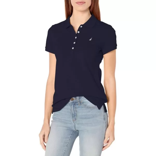 Nautica Womens 5Button Short Sleeve Cotton Polo ShirtNavy