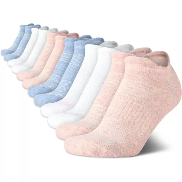 Nautica Womens Athletic Socks  Cushioned Low Cut Ankle Socks 12 PackPink Heather Tab