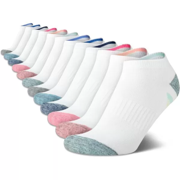 Nautica Womens Athletic Socks  Cushioned Low Cut Ankle Socks 12 PackWhite Multi