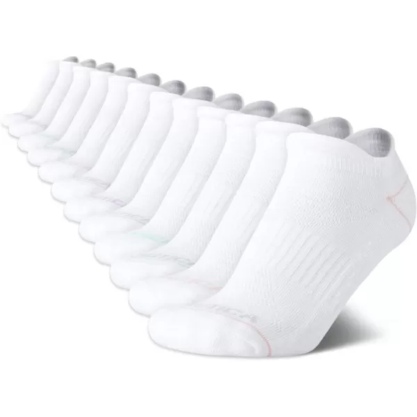 Nautica Womens Athletic Socks  Cushioned Low Cut Ankle Socks 12 PackWhite Tab