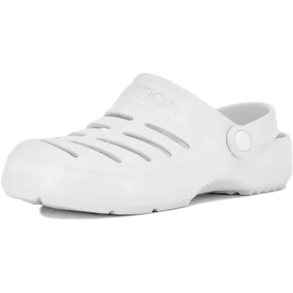 Nautica Womens Clogs  Athletic Sports Sandal  Water Shoes SlipOn with Adjustable Back Strap  Beach Sports Shoe  River EdgeWhite