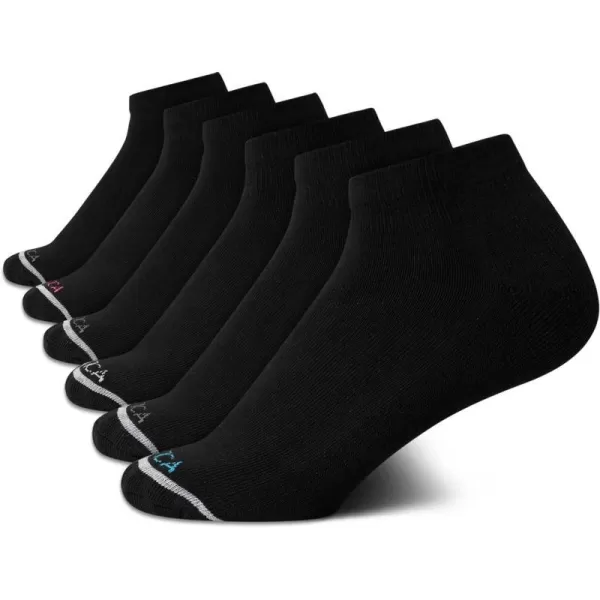 Nautica Womens Comfort Cushioned Quarter Cut Moisture Control Athletic Socks 6 PackBlack