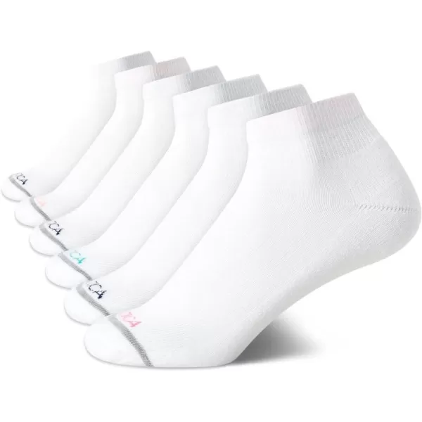 Nautica Womens Comfort Cushioned Quarter Cut Moisture Control Athletic Socks 6 PackWhite