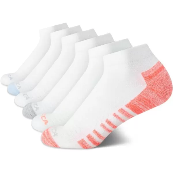 Nautica Womens Comfort Cushioned Quarter Cut Moisture Control Athletic Socks 6 PackWhite Assorted