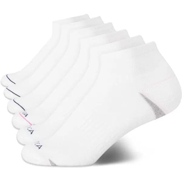 Nautica Womens Comfort Cushioned Quarter Cut Moisture Control Athletic Socks 6 PackWhite Out