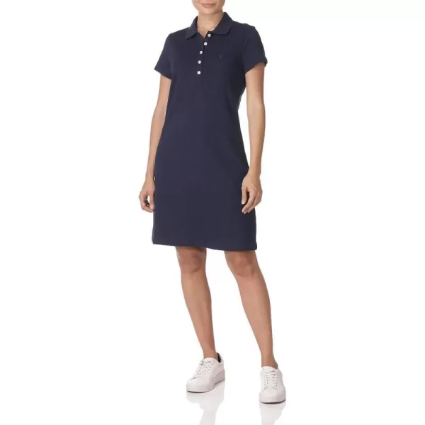 Nautica Womens Easy Classic Short Sleeve Stretch Cotton Polo DressNavy Seas