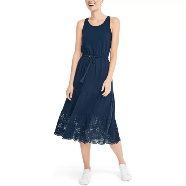 Nautica Womens Eyelet Midi DressNavy Seas