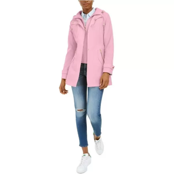 Nautica Womens Hooded Raincoat with Belt JacketDusty Pink