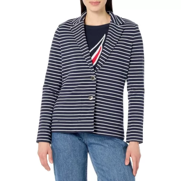 Nautica Womens Knit Blazer JacketBlue