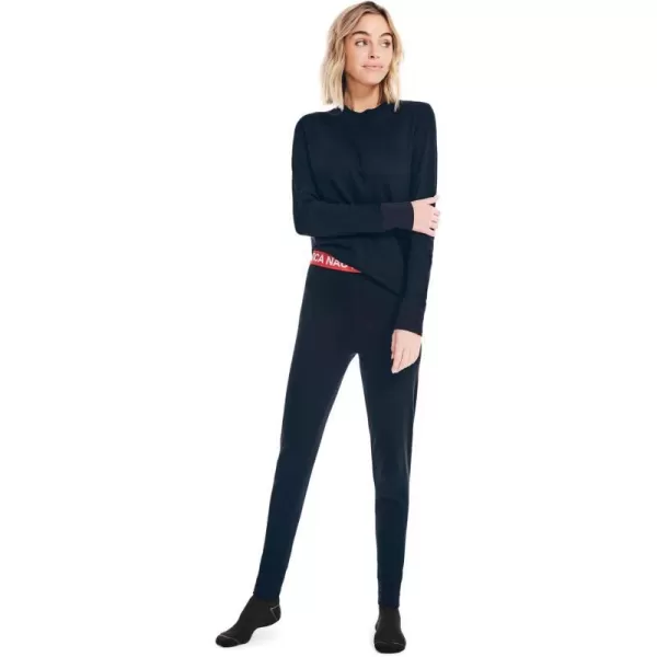 Nautica Womens Long Sleeve Long Johns Base Layer Waffle Thermal Underwear SetNavy