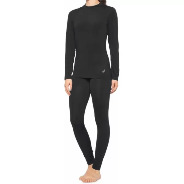 Nautica Womens Long Sleeve Long Johns Thermal Underwear Base Layer SetBlack