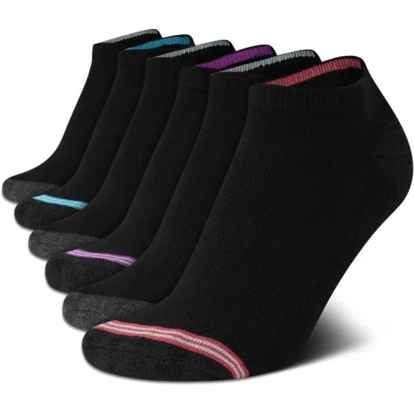 Nautica Womens Low Cut Cushioned Moisture Control Athletic Socks 6 PackBlack