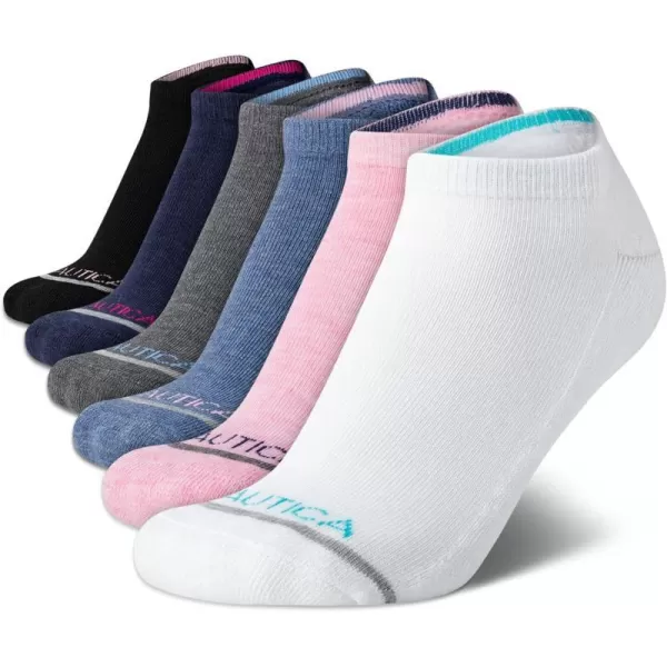 Nautica Womens Low Cut Cushioned Moisture Control Athletic Socks 6 PackPink Assorted