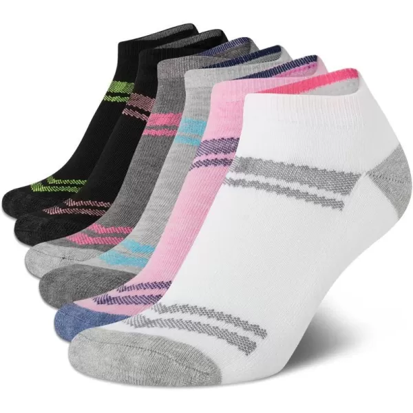 Nautica Womens Low Cut Cushioned Moisture Control Athletic Socks 6 PackPinkWhite Assorted