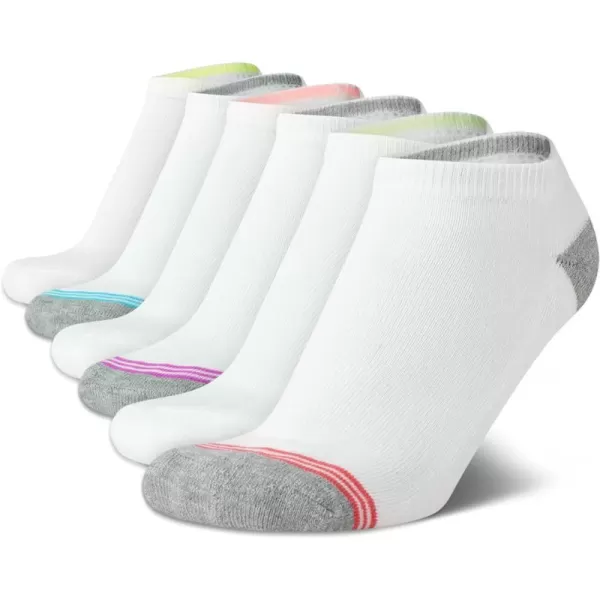 Nautica Womens Low Cut Cushioned Moisture Control Athletic Socks 6 PackWhite