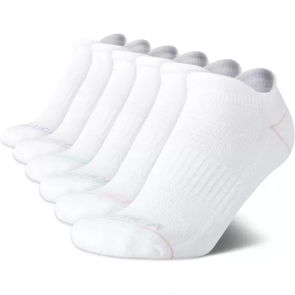 Nautica Womens Low Cut Cushioned Moisture Control Athletic Socks 6 PackWhite Tab