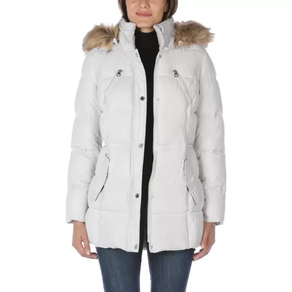 Nautica Womens Microfiber Heavy Weight Parka Down CoatCement