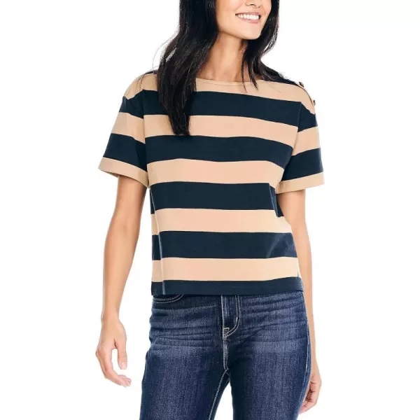 Nautica Womens Rugby Striped TopTannin