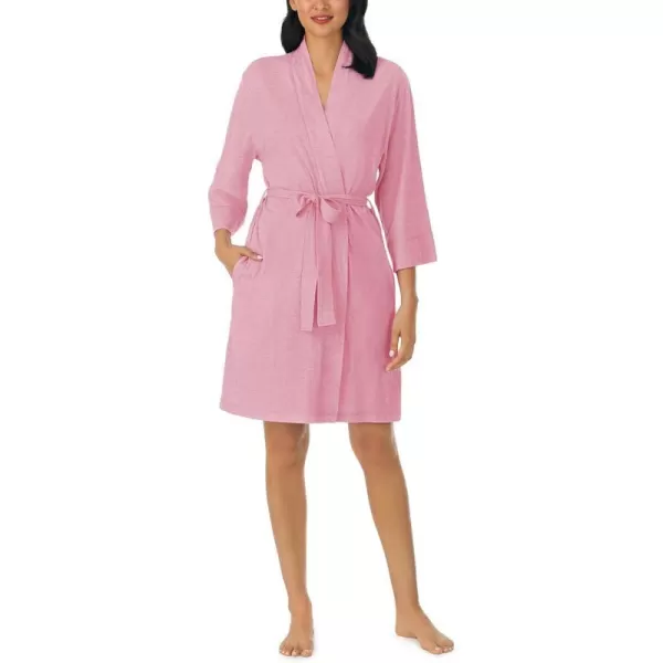 Nautica Womens Sleepwear Cotton Jersey Knit Robe Regular and Plus SizeHeather Pink