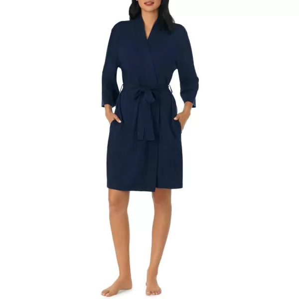 Nautica Womens Sleepwear Cotton Jersey Knit Robe Regular and Plus SizeNavy