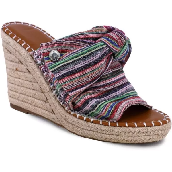 Nautica Womens SlipOn Espadrille Wedge Sandals with Knotty Bow  Summer StyleBeach Multi