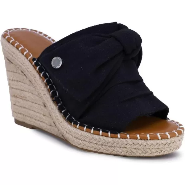 Nautica Womens SlipOn Espadrille Wedge Sandals with Knotty Bow  Summer StyleBlack