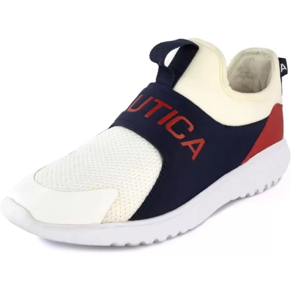 Nautica Womens SlipOn Sneakers  Comfortable Running Shoes Stylish  Easy to Wear  Perfect for Everyday WearSaffronred White Blue