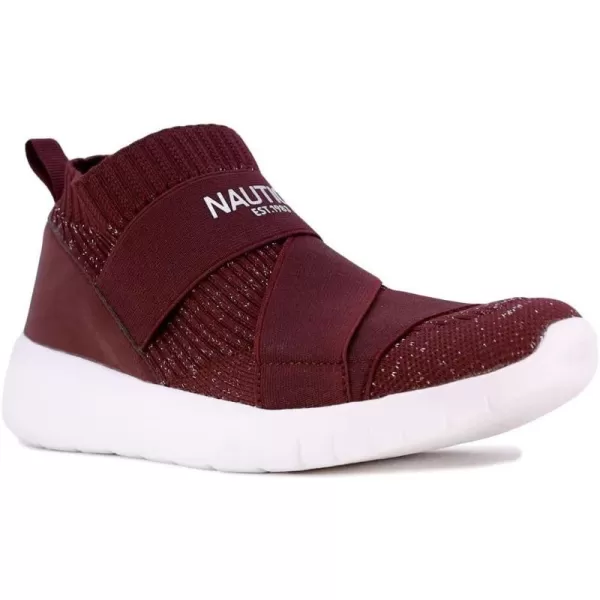 Nautica Womens SlipOn Sneakers  Comfortable Running Shoes Stylish  Easy to Wear  Perfect for Everyday WearVivienburgundy Metallic