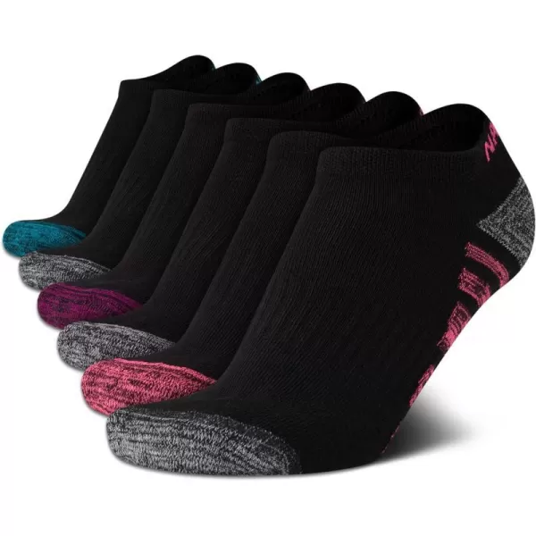 Nautica Womens Socks  Athletic Cushion Low Cut Socks 6 PackBlack Assortment