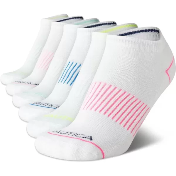 Nautica Womens Socks  Athletic Cushion Low Cut Socks 6 PackBright Assortment