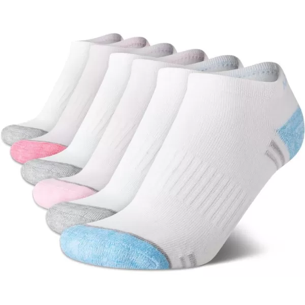 Nautica Womens Socks  Athletic Cushion Low Cut Socks 6 PackWhitePink