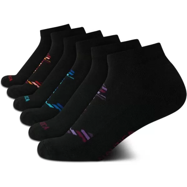 Nautica Womens Socks  Athletic Cushion Quarter Cut Socks 6 PackAll Black