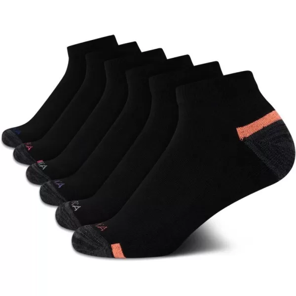 Nautica Womens Socks  Athletic Cushion Quarter Cut Socks 6 PackBlack