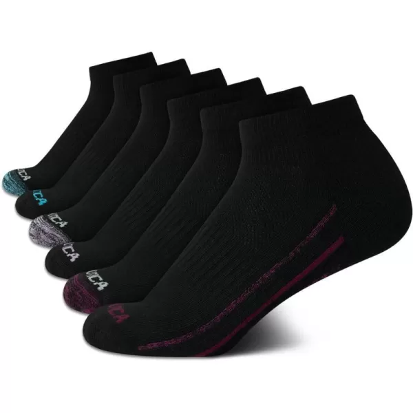 Nautica Womens Socks  Athletic Cushion Quarter Cut Socks 6 PackBlackBlue