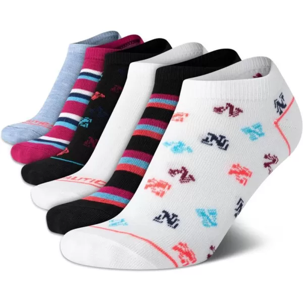 Nautica Womens Socks  Lightweight Athletic Low Cut Socks 6 PackWhite Assortment