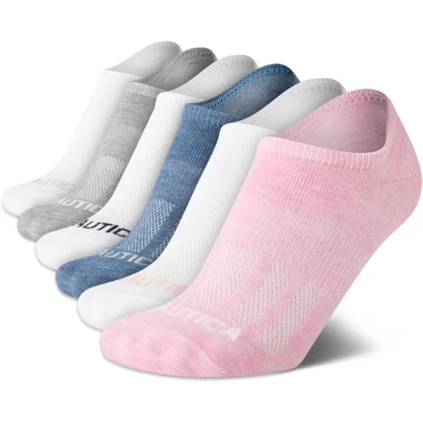 Nautica Womens Socks  No Show Cuff Liners 6 PackPink Assortment