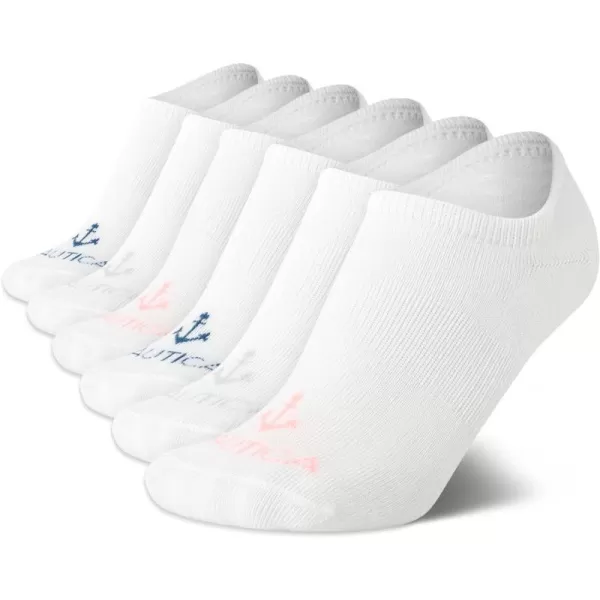 Nautica Womens Socks  No Show Cuff Liners 6 PackWhite