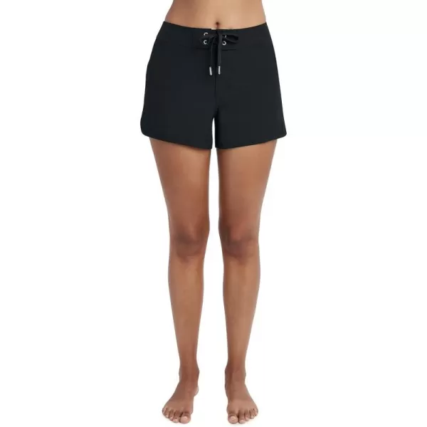 Nautica Womens Standard Solid 3 Core Stretch Boardshort with Adjustable Waistband CordBlack