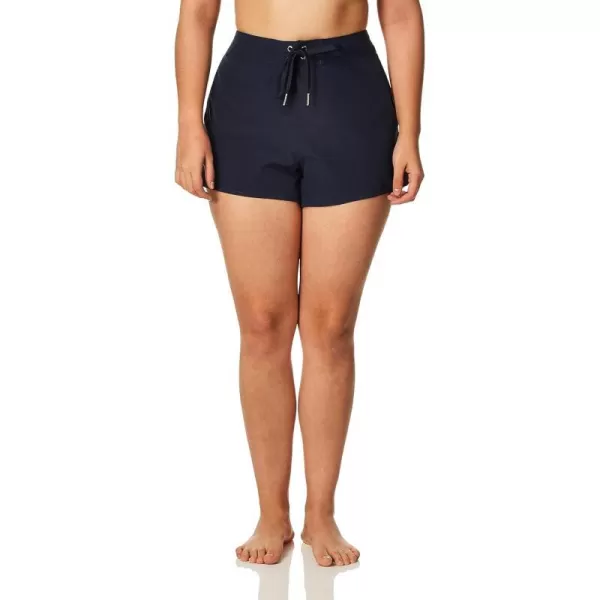 Nautica Womens Standard Solid 3 Core Stretch Boardshort with Adjustable Waistband CordDeep Sea