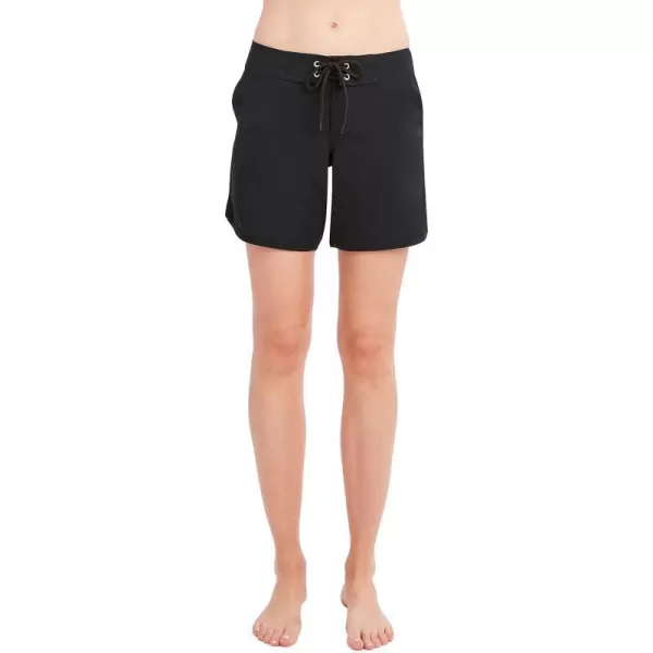 Nautica Womens Standard Solid 4 12 Core Stretch Boardshort with Adjustable Waistband CordBlack