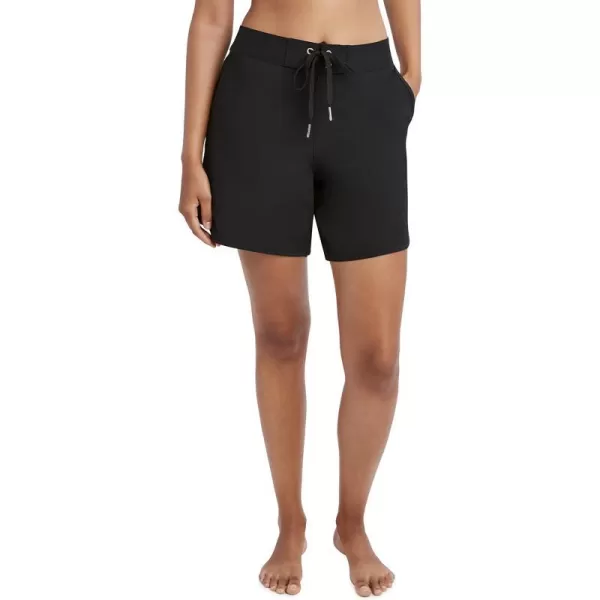 Nautica Womens Standard Solid 7 Core Stretch Quick Dry Board ShortBlack