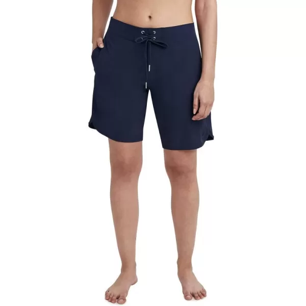 Nautica Womens Standard Solid 9 Core Stretch Boardshort with Adjustable Waistband CordDeep Sea