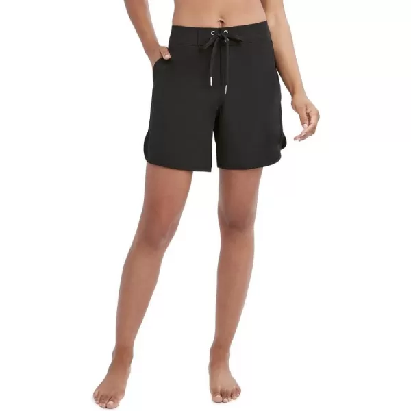 Nautica Womens Standard Solid 9 Core Stretch Boardshort with Adjustable Waistband CordVintage Black