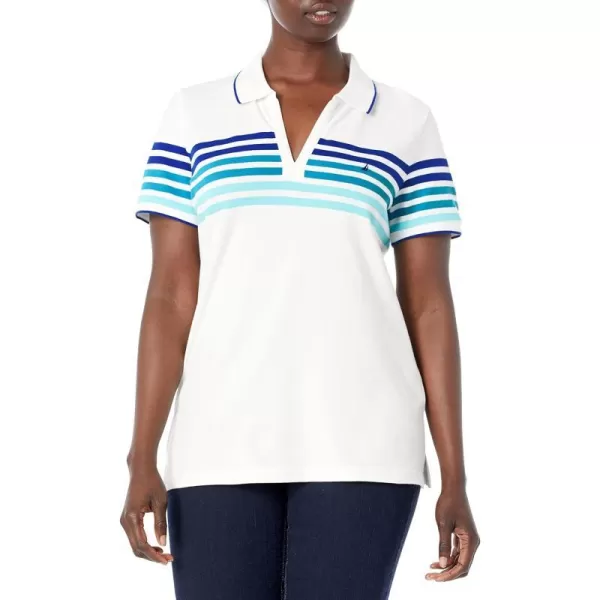 Nautica Womens Stretch Cotton Polo ShirtBright Cobalt