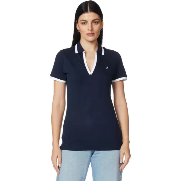 Nautica Womens Stretch Cotton Polo ShirtIndigo