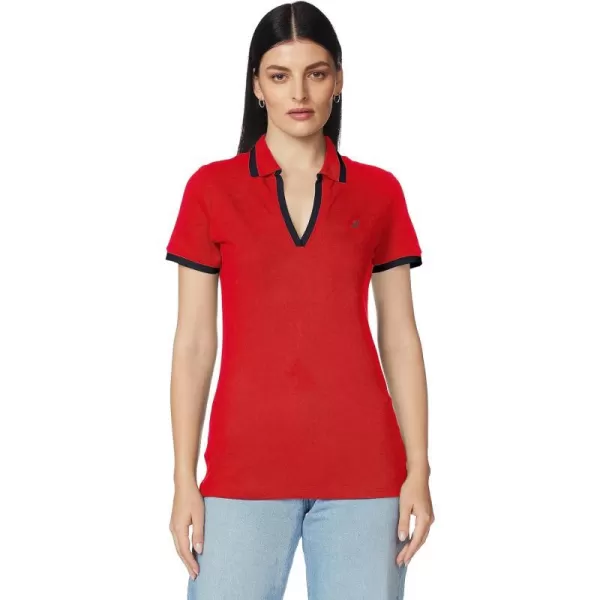 Nautica Womens Stretch Cotton Polo ShirtNautica Red